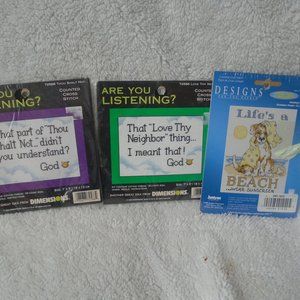Vtg Dimensions Cross Stitch Kits lot of 2 1999 Janlynn cross stitch kit …